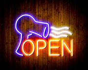 Hair Dryer Salon Open Flex Silicone LED Sign (Neon-Style, LED Technology) - LED Gift Works
