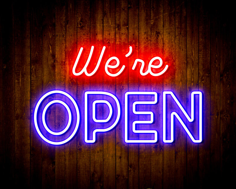We're Open Flex Silicone LED Sign (Neon-Style, LED Technology) - LED Gift Works