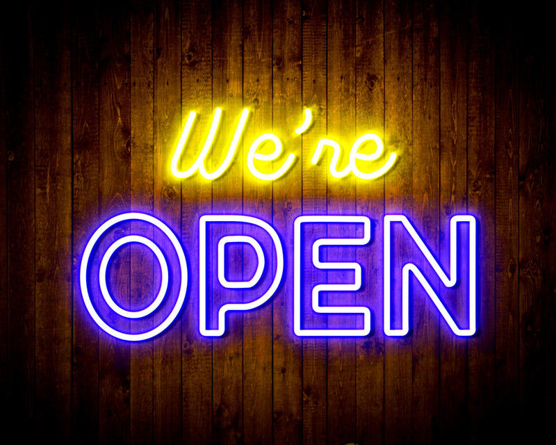 We're Open Flex Silicone LED Sign (Neon-Style, LED Technology) - LED Gift Works