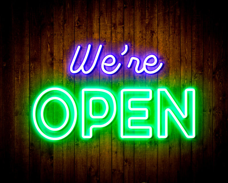 We're Open Flex Silicone LED Sign (Neon-Style, LED Technology) - LED Gift Works