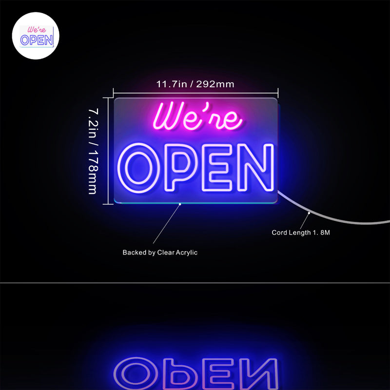 We're Open Flex Silicone LED Sign (Neon-Style, LED Technology) - LED Gift Works