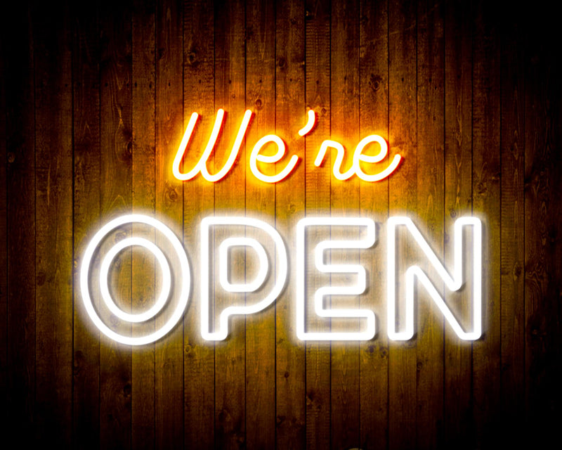 We're Open Flex Silicone LED Sign (Neon-Style, LED Technology) - LED Gift Works
