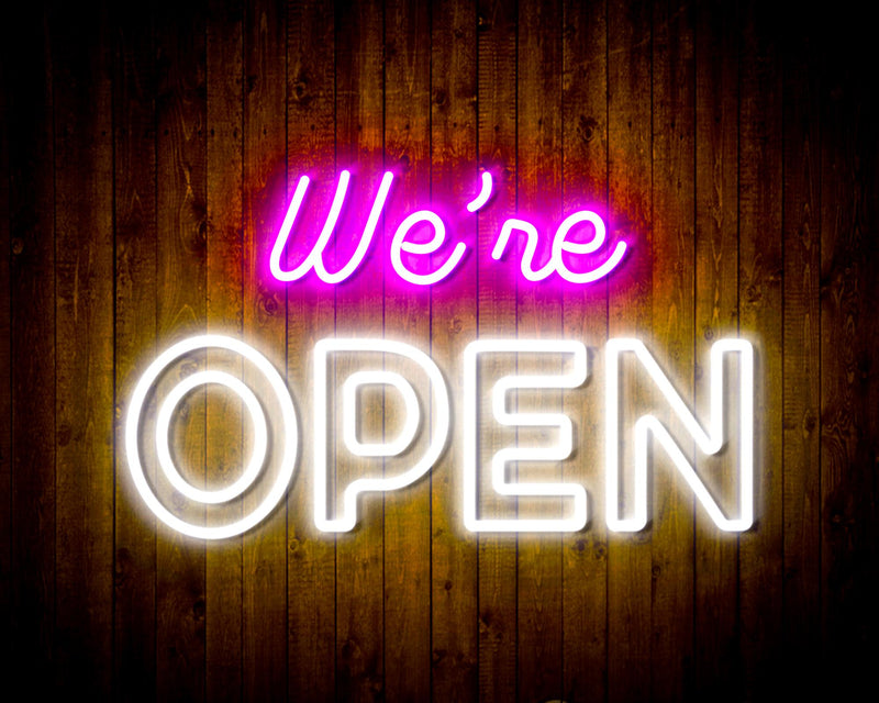 We're Open Flex Silicone LED Sign (Neon-Style, LED Technology) - LED Gift Works