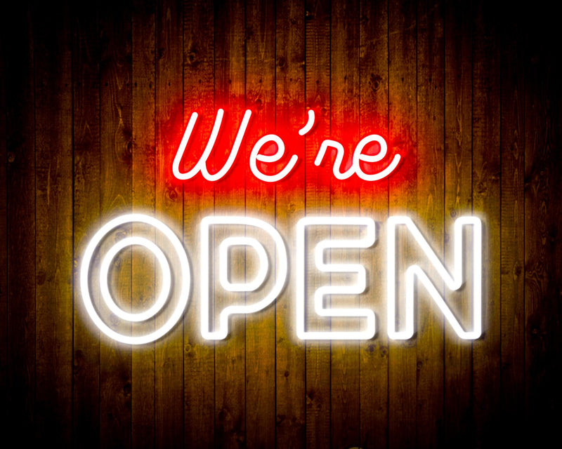 We're Open Flex Silicone LED Sign (Neon-Style, LED Technology) - LED Gift Works