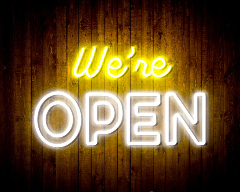 We're Open Flex Silicone LED Sign (Neon-Style, LED Technology) - LED Gift Works