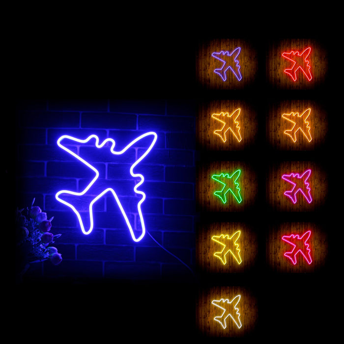 Airplane Kid Room Flex Silicone LED Sign (Neon-Style, LED Technology) - Way Up Gifts