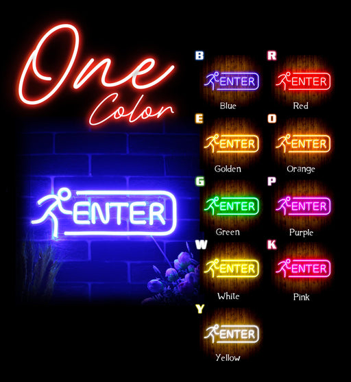 Entrance Enter Flex Silicone LED Sign (Neon-Style, LED Technology) - LED Gift Works