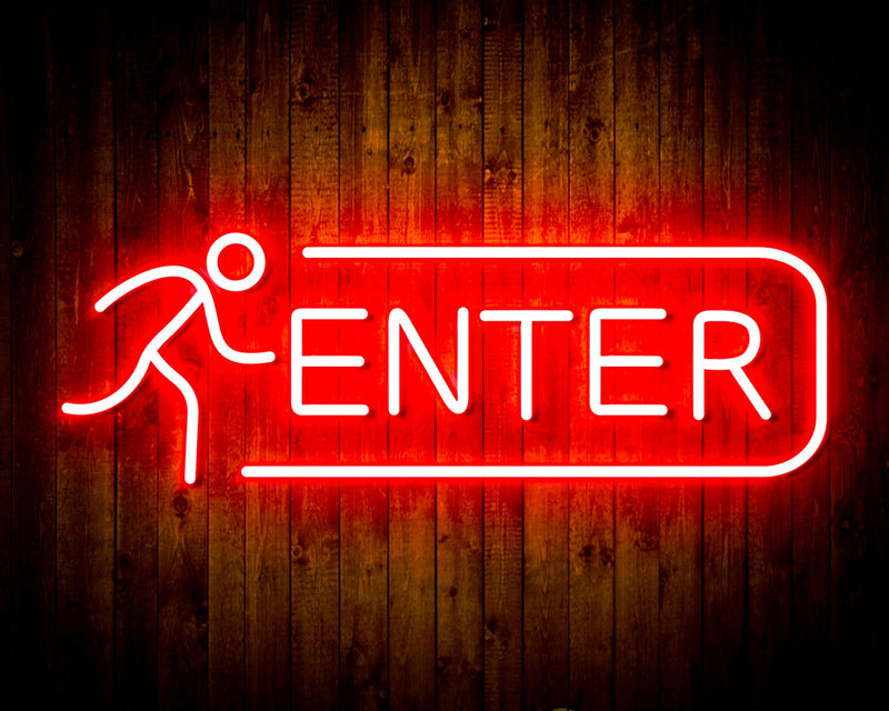 Entrance Enter Flex Silicone LED Sign (Neon-Style, LED Technology) - LED Gift Works
