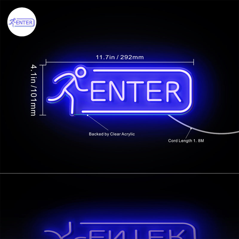 Entrance Enter Flex Silicone LED Sign (Neon-Style, LED Technology) - LED Gift Works