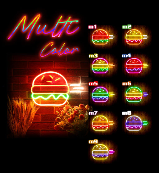 Hamburger Burger Flex Silicone LED Sign (Neon-Style, LED Technology) - LED Gift Works