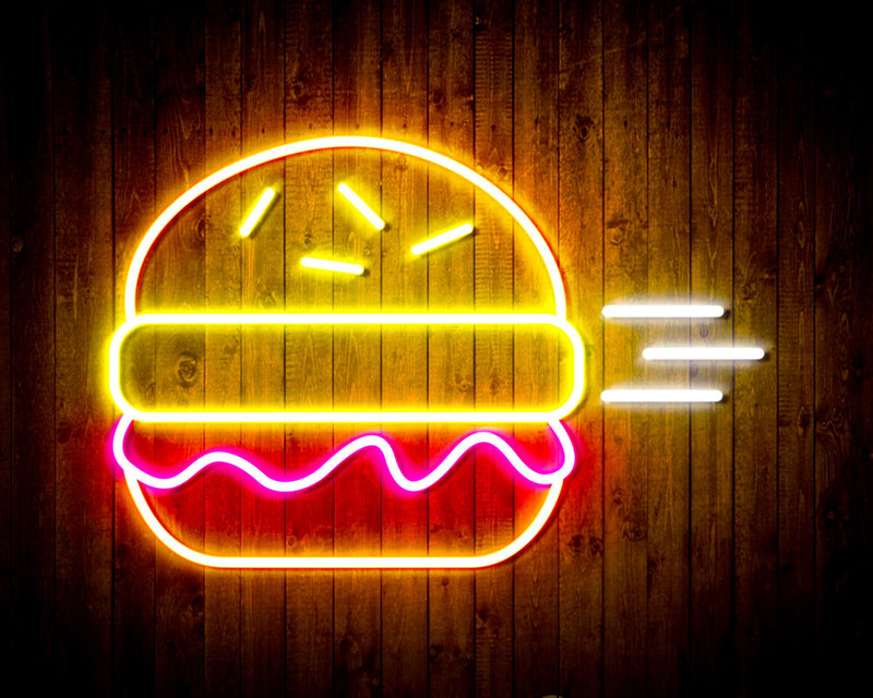 Hamburger Burger Flex Silicone LED Sign (Neon-Style, LED Technology) - LED Gift Works