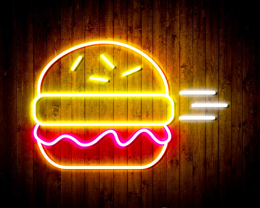 Hamburger Burger Flex Silicone LED Sign (Neon-Style, LED Technology) - Way Up Gifts