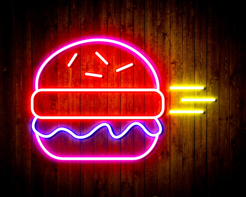 Hamburger Burger Flex Silicone LED Sign (Neon-Style, LED Technology) - LED Gift Works