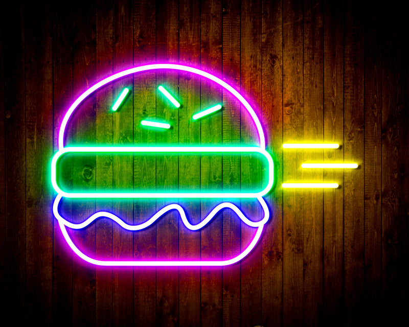 Hamburger Burger Flex Silicone LED Sign (Neon-Style, LED Technology) - LED Gift Works