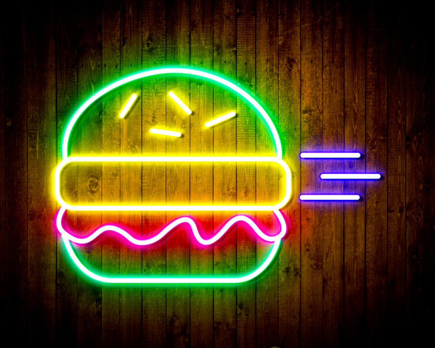 Hamburger Burger Flex Silicone LED Sign (Neon-Style, LED Technology) - Way Up Gifts