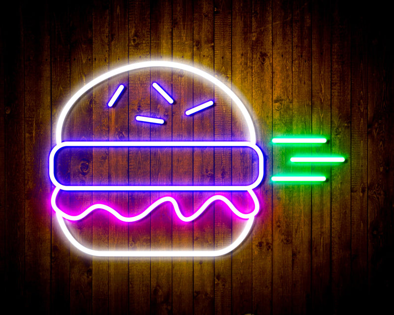 Hamburger Burger Flex Silicone LED Sign (Neon-Style, LED Technology) - LED Gift Works