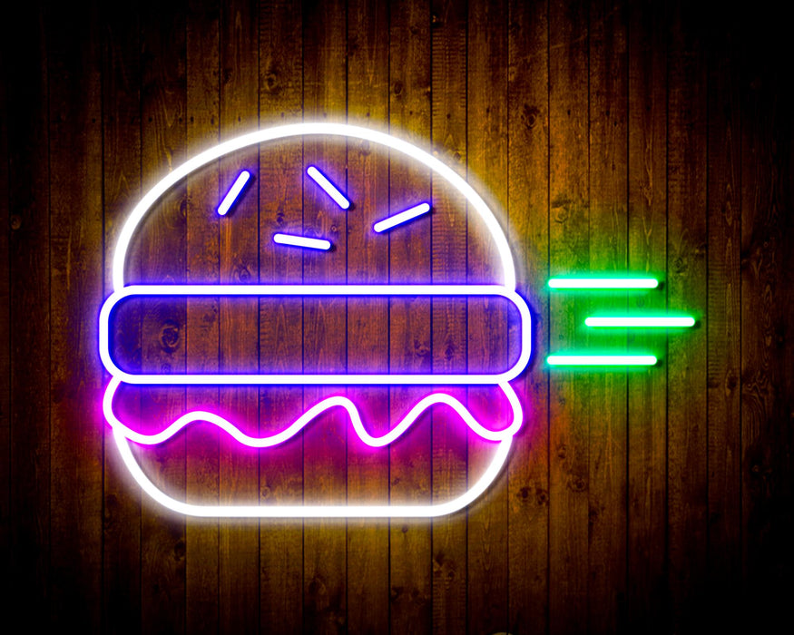 Hamburger Burger Flex Silicone LED Sign (Neon-Style, LED Technology) - Way Up Gifts