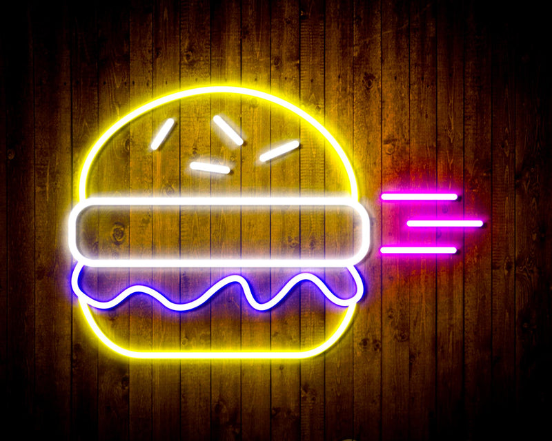 Hamburger Burger Flex Silicone LED Sign (Neon-Style, LED Technology) - LED Gift Works