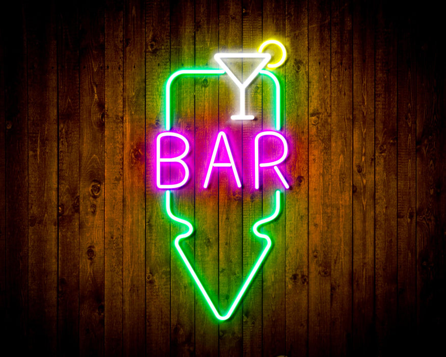 Bar Down Arrow Flex Silicone LED Sign (Neon-Style, LED Technology) - Way Up Gifts