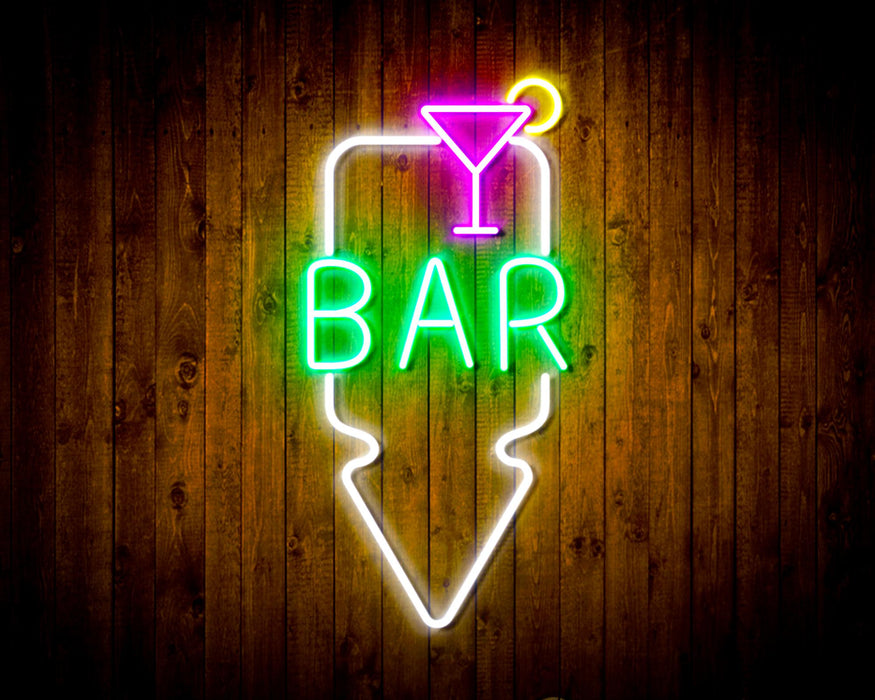Bar Down Arrow Flex Silicone LED Sign (Neon-Style, LED Technology) - Way Up Gifts