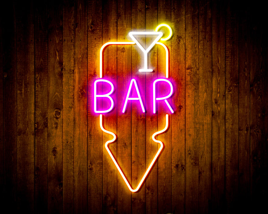 Bar Down Arrow Flex Silicone LED Sign (Neon-Style, LED Technology) - Way Up Gifts