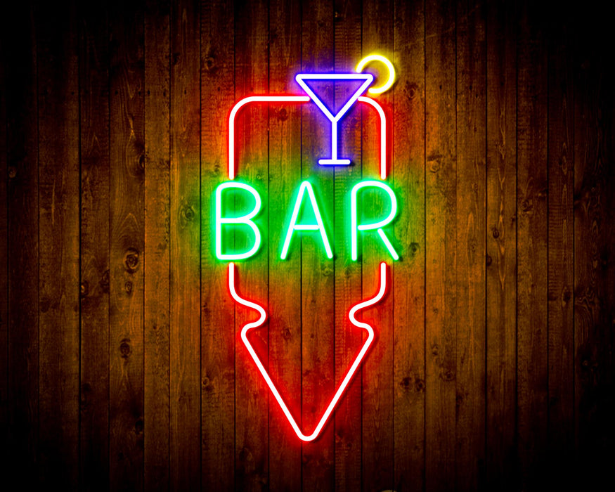 Bar Down Arrow Flex Silicone LED Sign (Neon-Style, LED Technology) - Way Up Gifts