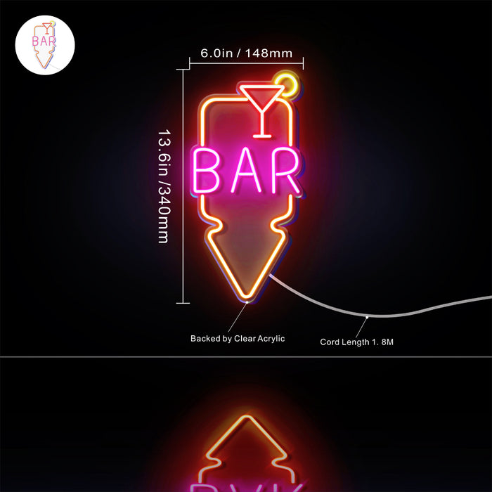 Bar Down Arrow Flex Silicone LED Sign (Neon-Style, LED Technology) - Way Up Gifts