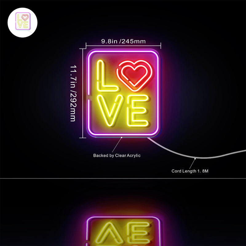 Love Flex Silicone LED Sign (Neon-Style, LED Technology) - LED Gift Works