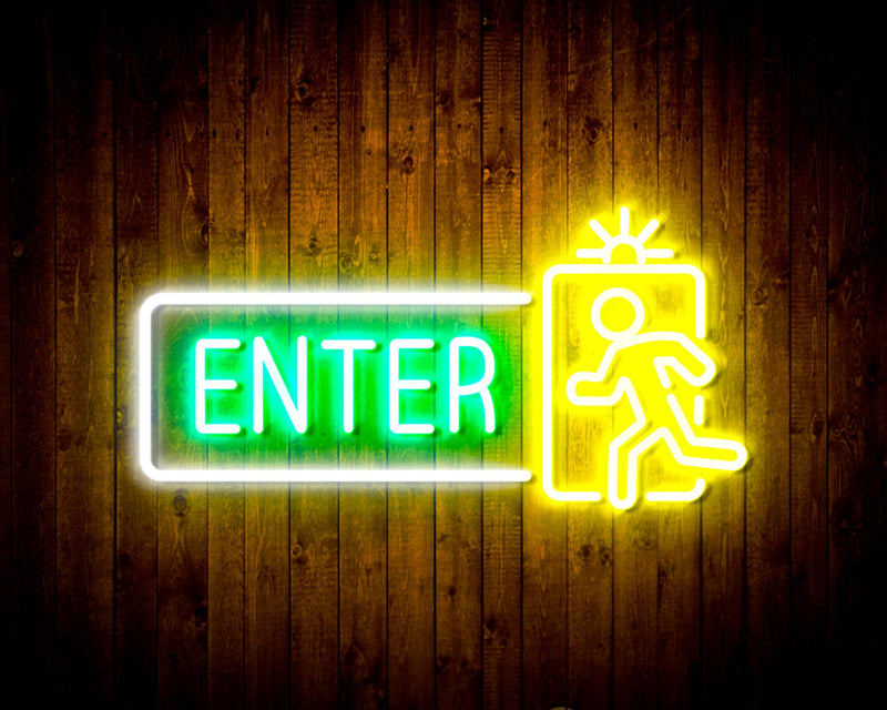 Enter Sign Creative Entrance Enter Flex Silicone LED Sign (Neon-Style, LED Technology ...