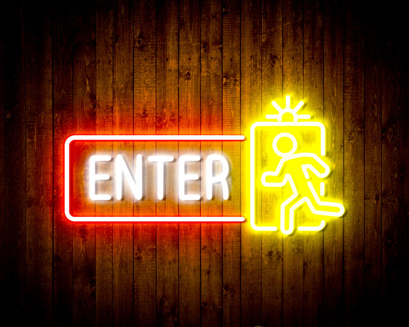 Entrance Enter Flex Silicone LED Sign (Neon-Style, LED Technology) - LED Gift Works