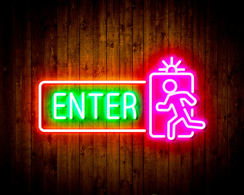 Entrance Enter Flex Silicone LED Sign (Neon-Style, LED Technology) - LED Gift Works