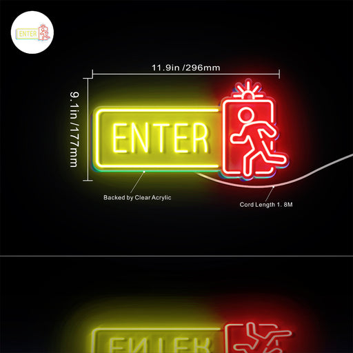 Entrance Enter Flex Silicone LED Sign (Neon-Style, LED Technology) - LED Gift Works