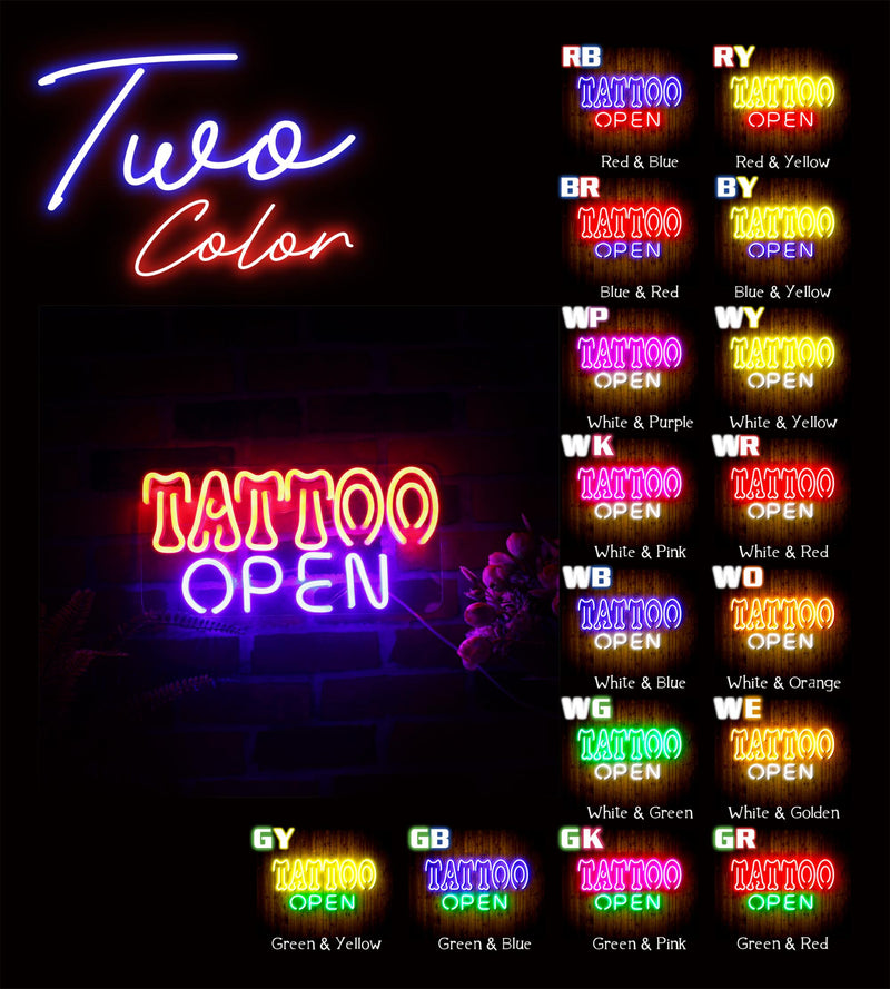 Tattoo Open Flex Silicone LED Sign (Neon-Style, LED Technology) - LED Gift Works