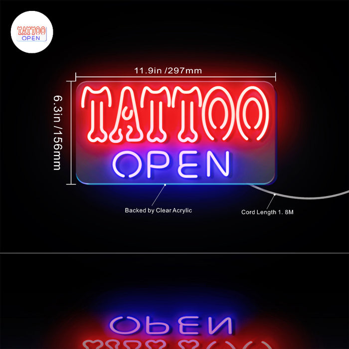 Tattoo Open Flex Silicone LED Sign (Neon-Style, LED Technology) - Way Up Gifts