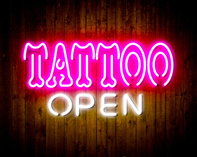 Tattoo Open Flex Silicone LED Sign (Neon-Style, LED Technology) - LED Gift Works