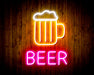 Beer with Beer Mug Flex Silicone LED Sign (Neon-Style, LED Technology) - Way Up Gifts