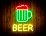 Beer with Beer Mug Flex Silicone LED Sign (Neon-Style, LED Technology) - Way Up Gifts