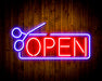 Barber Salon Hair Cuts Scissors Open Flex Silicone LED Sign (Neon-Style, LED Technology) - Way Up Gifts