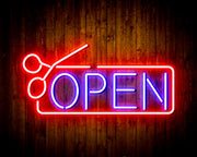 Barber Salon Hair Cuts Scissors Open Flex Silicone LED Sign (Neon-Style, LED Technology) - LED Gift Works