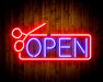 Barber Salon Hair Cuts Scissors Open Flex Silicone LED Sign (Neon-Style, LED Technology) - Way Up Gifts