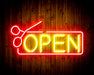 Barber Salon Hair Cuts Scissors Open Flex Silicone LED Sign (Neon-Style, LED Technology) - Way Up Gifts