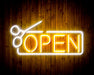 Barber Salon Hair Cuts Scissors Open Flex Silicone LED Sign (Neon-Style, LED Technology) - Way Up Gifts