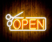 Barber Salon Hair Cuts Scissors Open Flex Silicone LED Sign (Neon-Style, LED Technology) - LED Gift Works