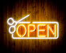 Barber Salon Hair Cuts Scissors Open Flex Silicone LED Sign (Neon-Style, LED Technology) - Way Up Gifts