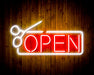 Barber Salon Hair Cuts Scissors Open Flex Silicone LED Sign (Neon-Style, LED Technology) - Way Up Gifts