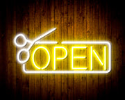 Barber Salon Hair Cuts Scissors Open Flex Silicone LED Sign (Neon-Style, LED Technology) - LED Gift Works