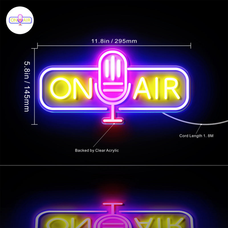 Microphone On Air Flex Silicone LED Sign (Neon-Style, LED Technology) - LED Gift Works