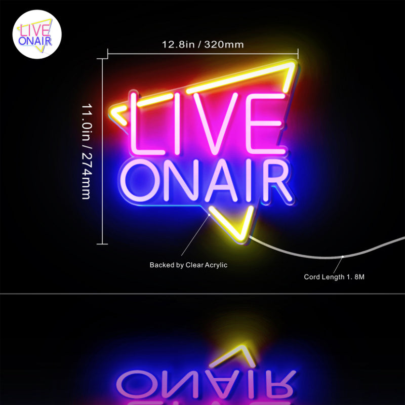 Live On Air Flex Silicone LED Sign (Neon-Style, LED Technology) - LED Gift Works