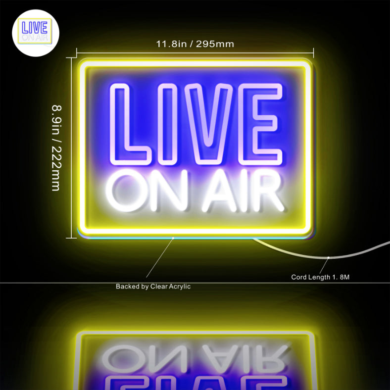 Live On Air Flex Silicone LED Sign (Neon-Style, LED Technology) - LED Gift Works