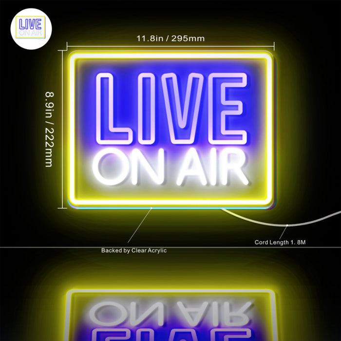 Live On Air Flex Silicone LED Sign (Neon-Style, LED Technology) - Way Up Gifts